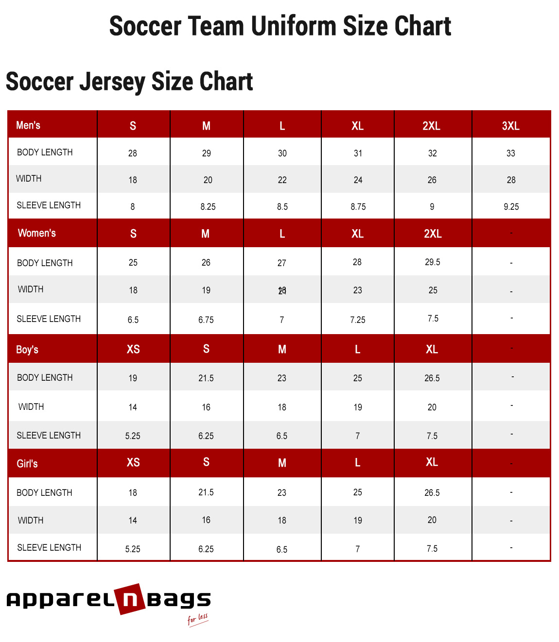 Accurate Soccer Jerseys Size Chart And Measurements Guide