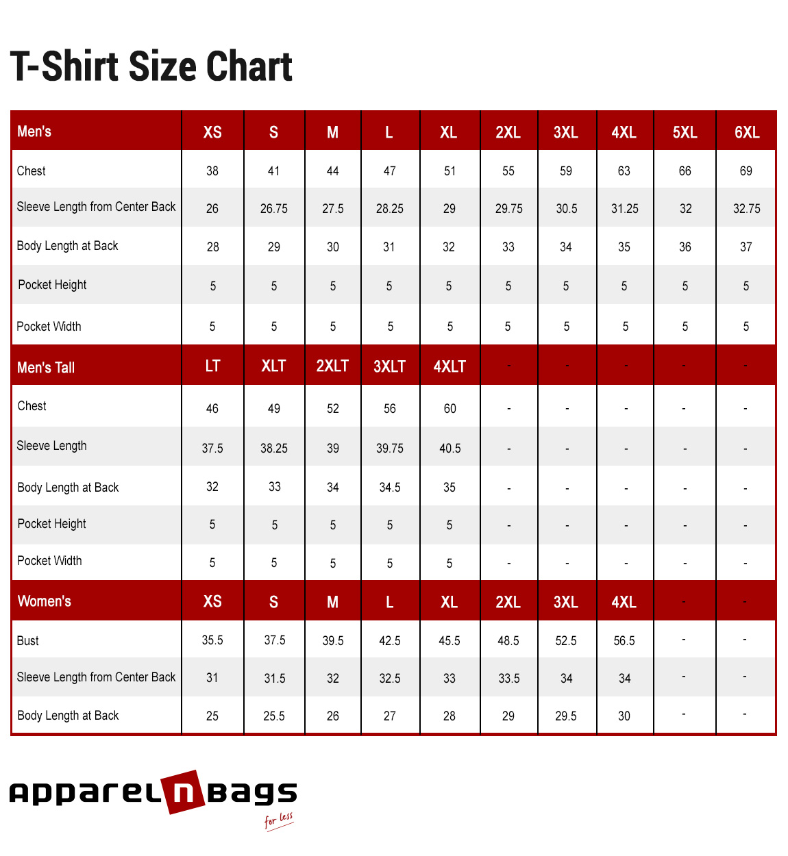 how to measure t shirt size