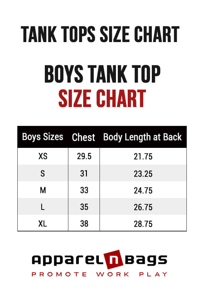 Boys Tank Top Size Chart