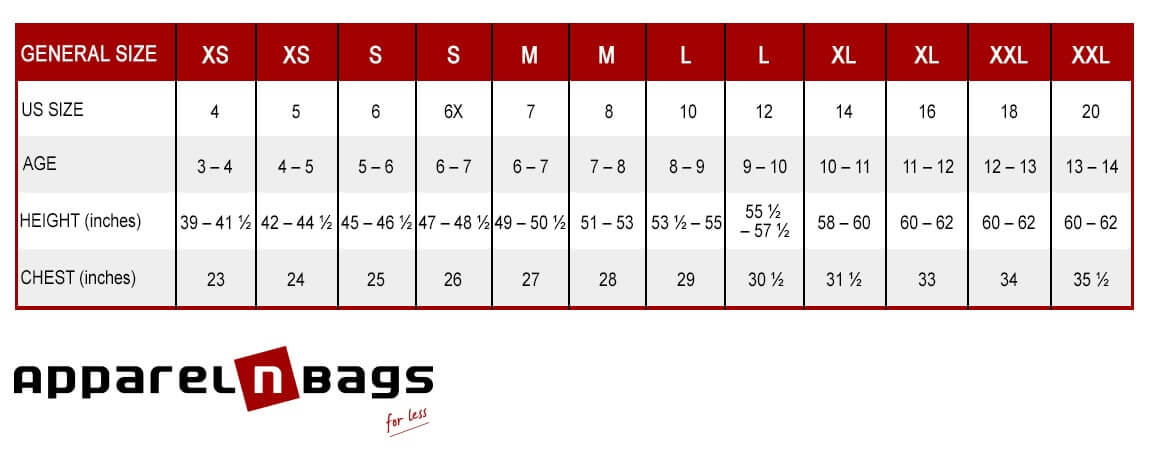 Youth Size Chart | Sizing Guide for 