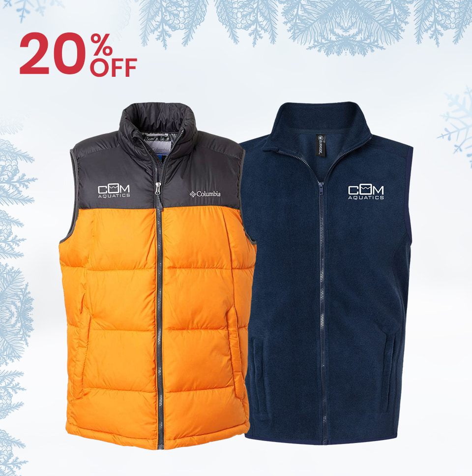 winter sale at custom vests - 20% off