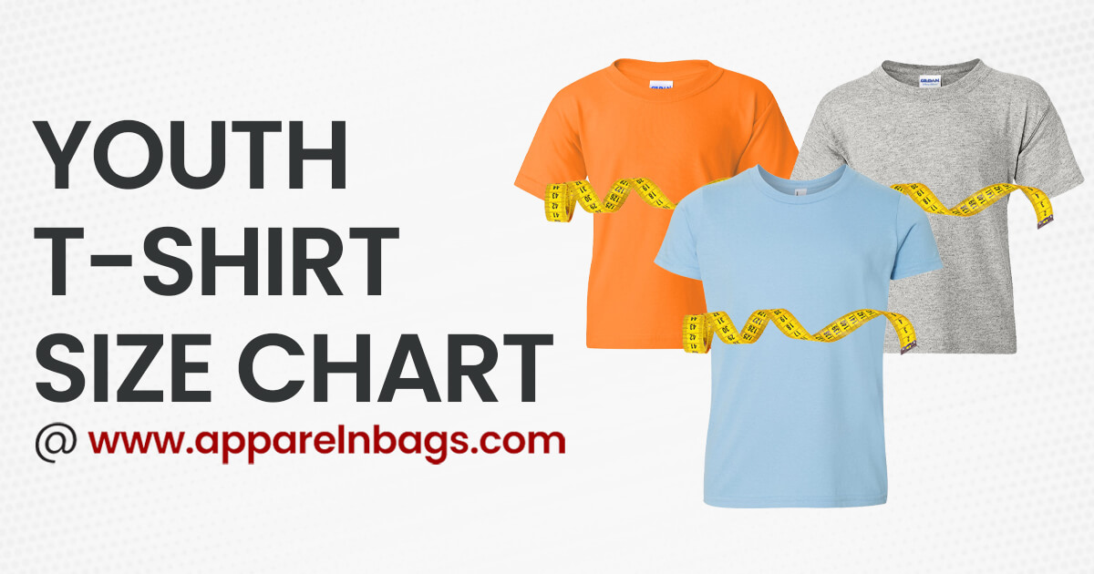Youth TShirt Size Chart & Measurements Guide ApparelnBags
