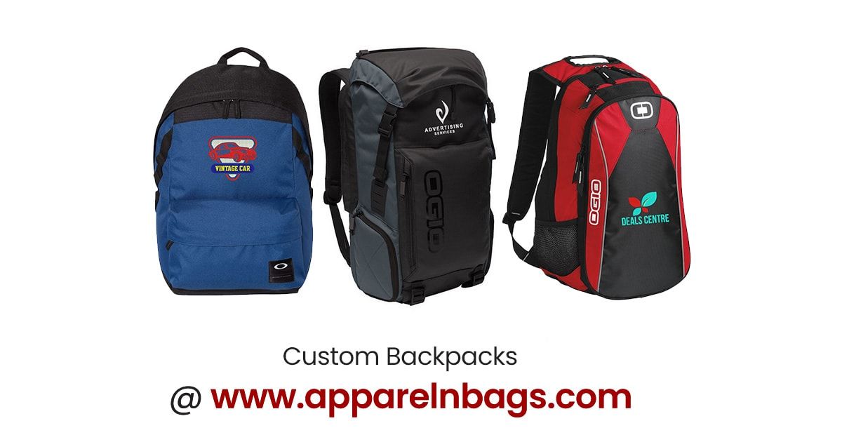 logo embroidered backpacks