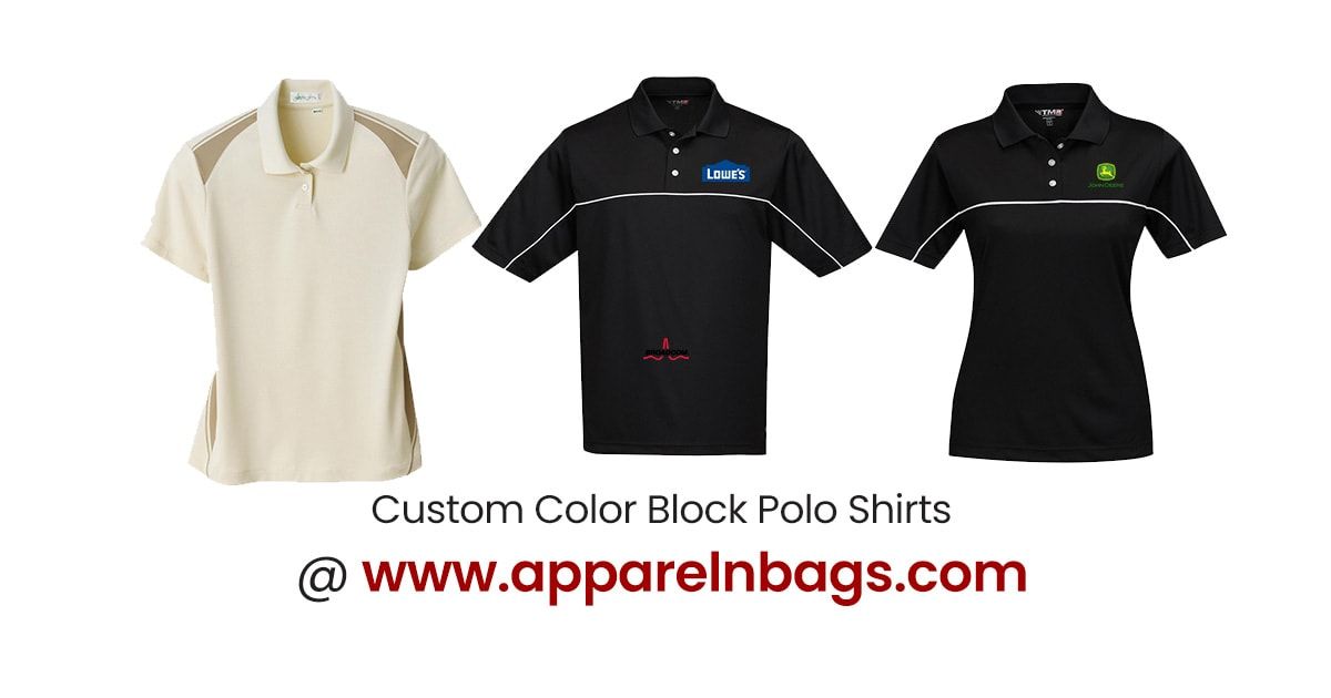 custom color block polo shirts