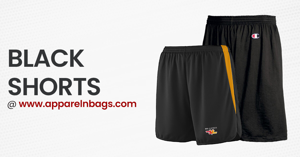 Stylish Design Custom Black Shorts in Bulk ApparelnBags