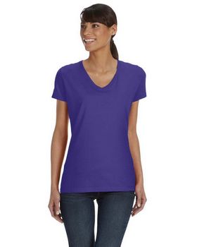 Fruit of the Loom L39VR Women's Heavy Cotton HD V-Neck T-Shirt