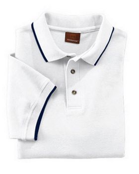Harriton M210 Mens Short-Sleeve Pique Polo with Tipping