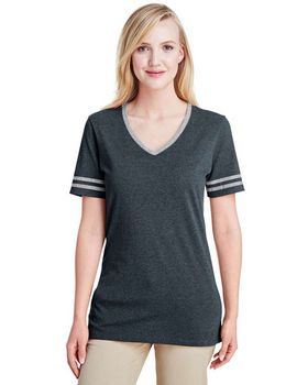 Jerzees 602WVR Ladies Tri-Blend Varsity V-Neck T-Shirt