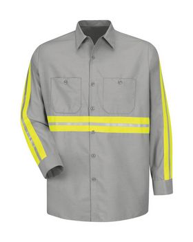 Red Kap SP14EL Industrial Enhanced-Visibility Work Shirt -  Long Sizes