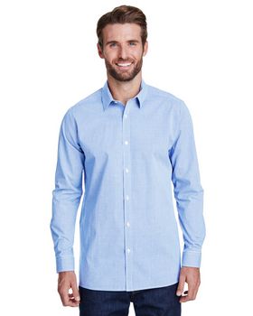 Artisan Collection RP220 Mens Microcheck Gingham Long-Sleeve Cotton Shirt
