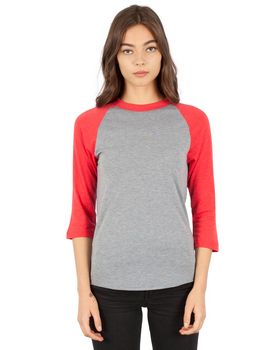 Simplex Apparel SI3660 Unisex Tri-Blend 3/4-Sleeve Raglan T-Shirt