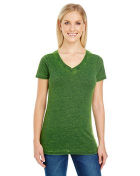 Threadfast Apparel 215B Women's Cross Dye Short Sleeve V-Neck Tee