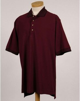 Tri-Mountain 196 Men's cotton pique golf shirt with jacquard trim