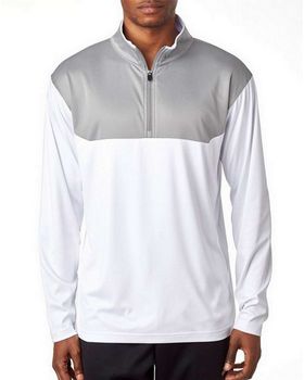 Ultraclub 8233 Men's Cool & Dry Sport Color Block 1/4-Zip Pullover