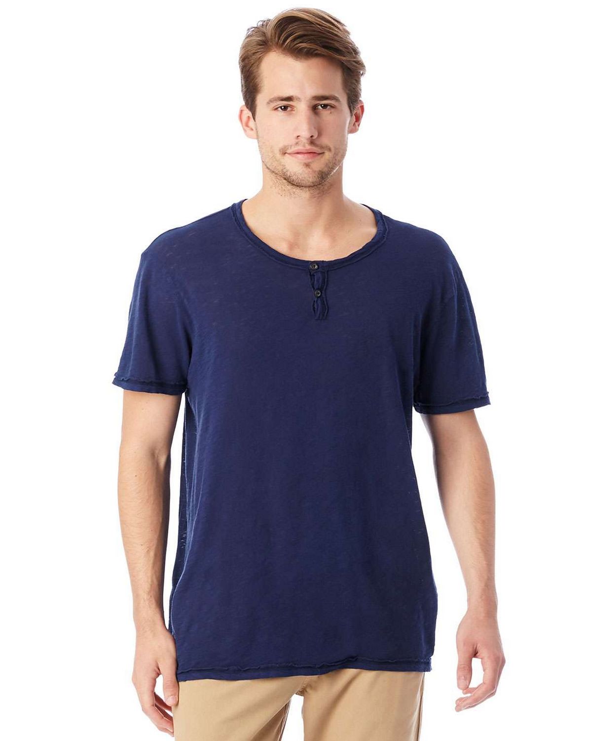 Alternative 6897J1 Men's Home Team Garment Dyed Slub Henley Shirt