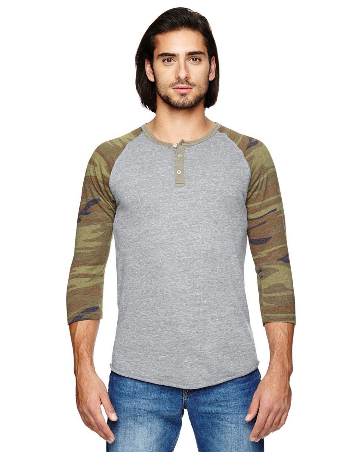 alternative apparel raglan henley