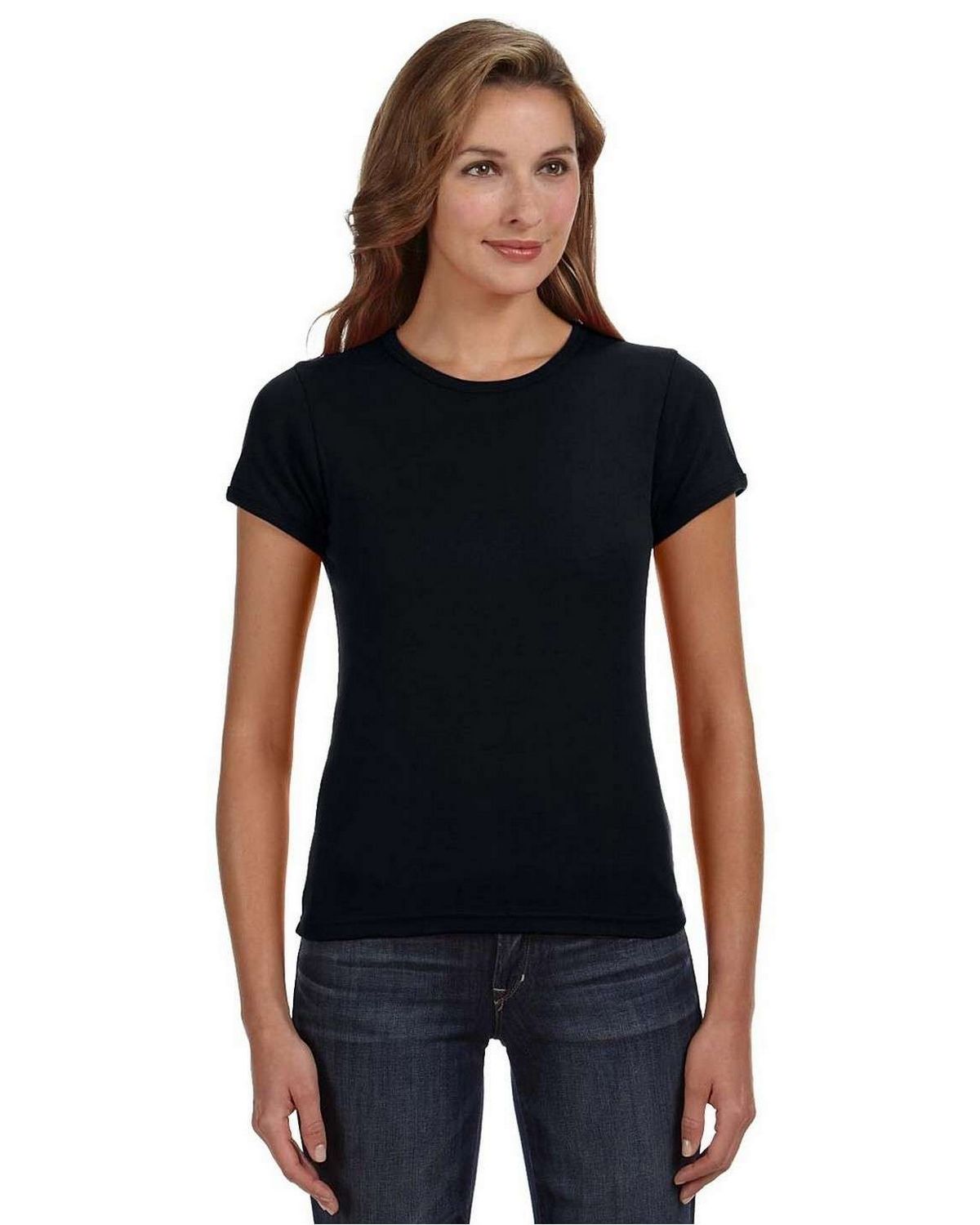 Anvil 1441 Ringspun 1x1 Ribbed Scoop Neck T-Shirt