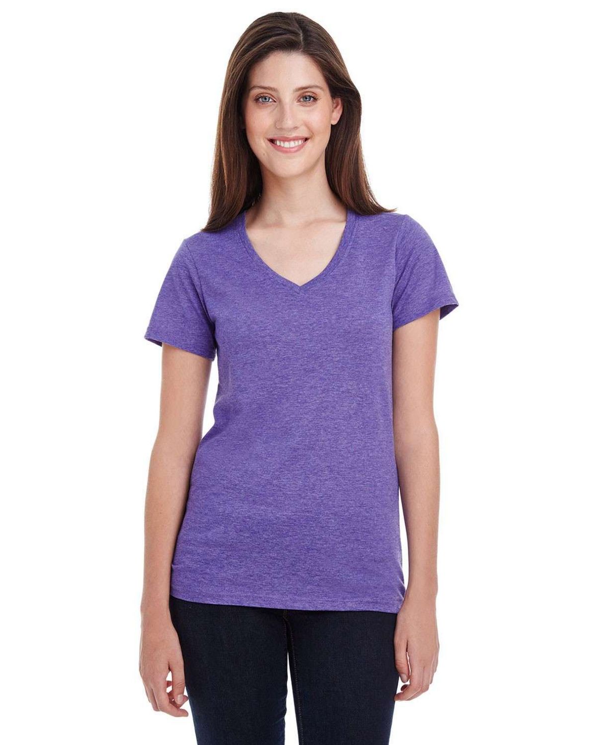 Anvil 392A Ladies Sheer V-Neck T-Shirt - Shop at ApparelnBags.com