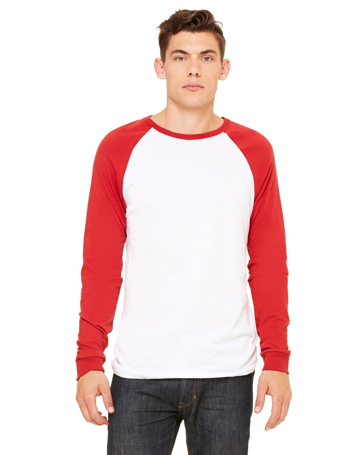 Bella + Canvas 3000C Men's Jersey Long-Sleeve Baseball T-Shirt