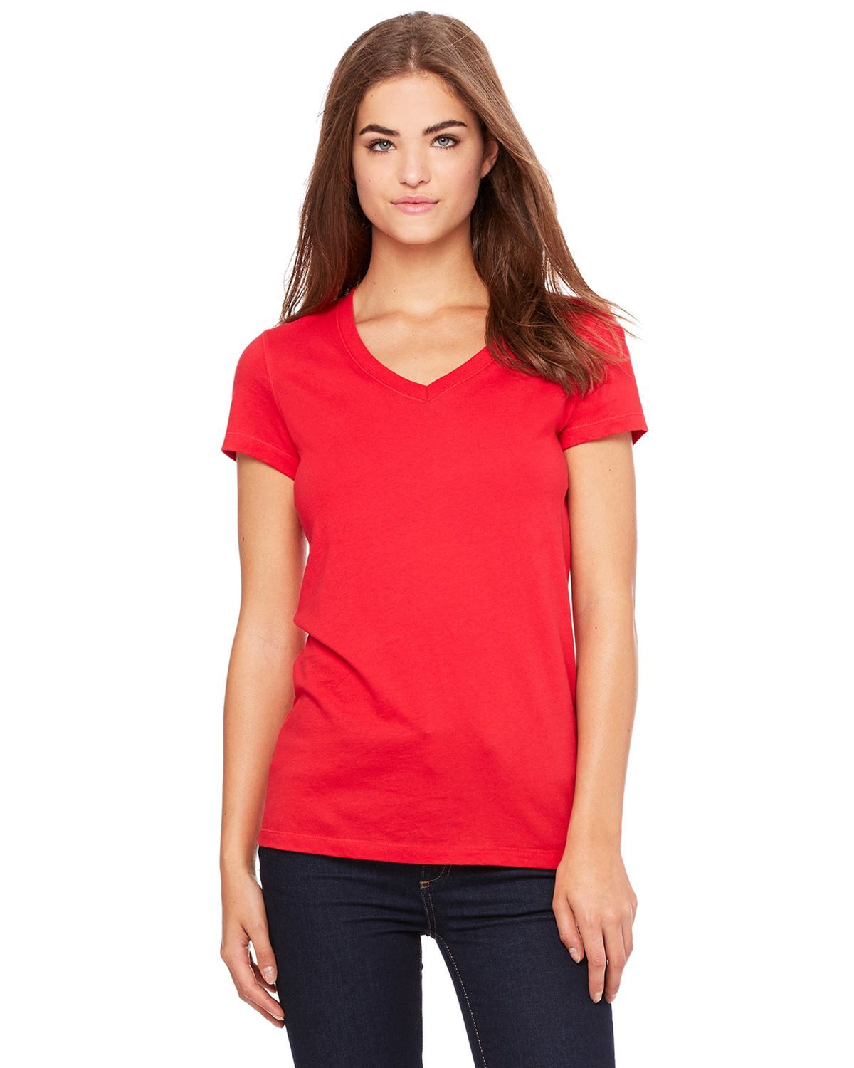 Bella + Canvas 6005 Women's Jersey Short-Sleeve V-Neck Tee
