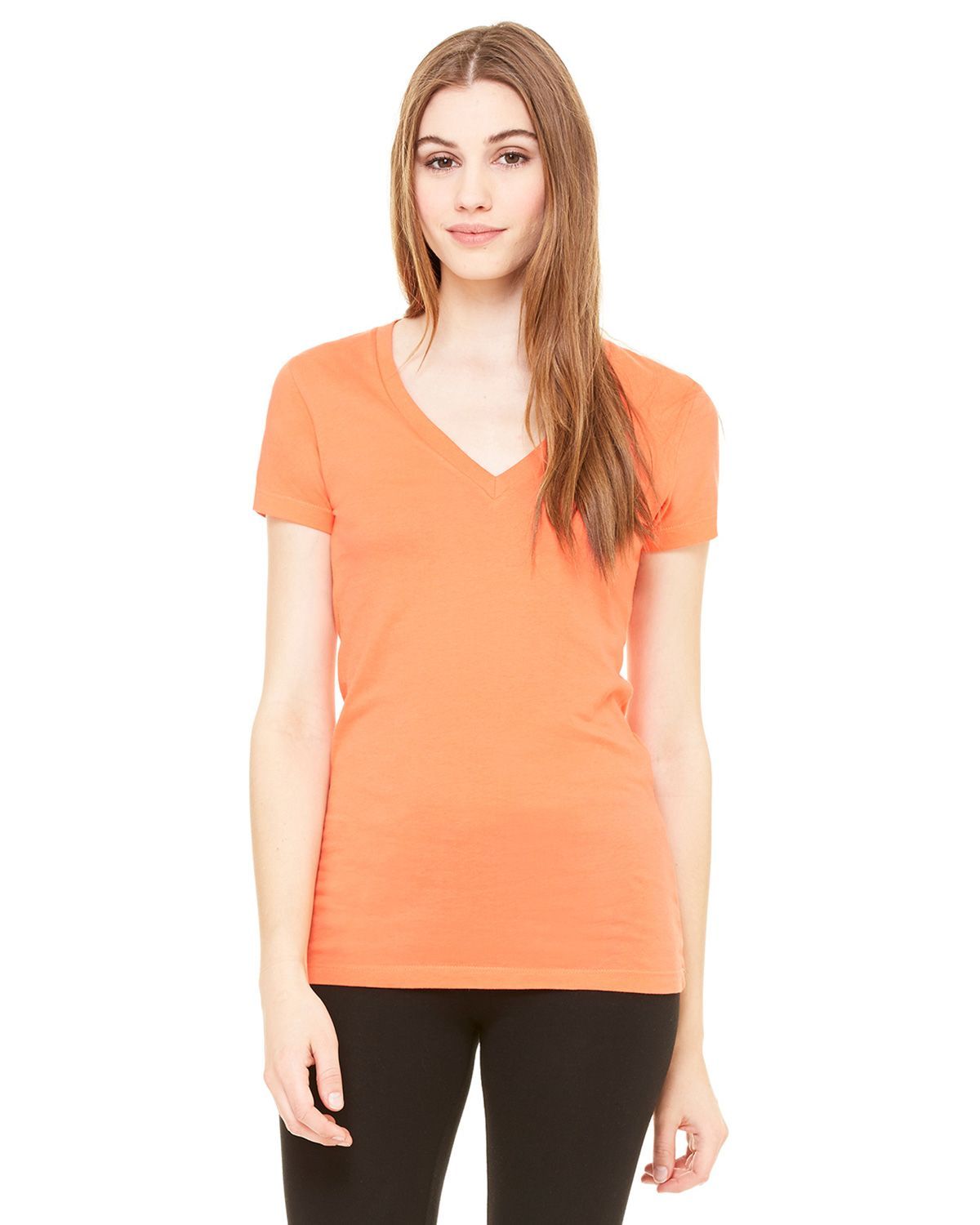 Bella + Canvas B6035 Women's Jersey Deep V-Neck T-Shirt