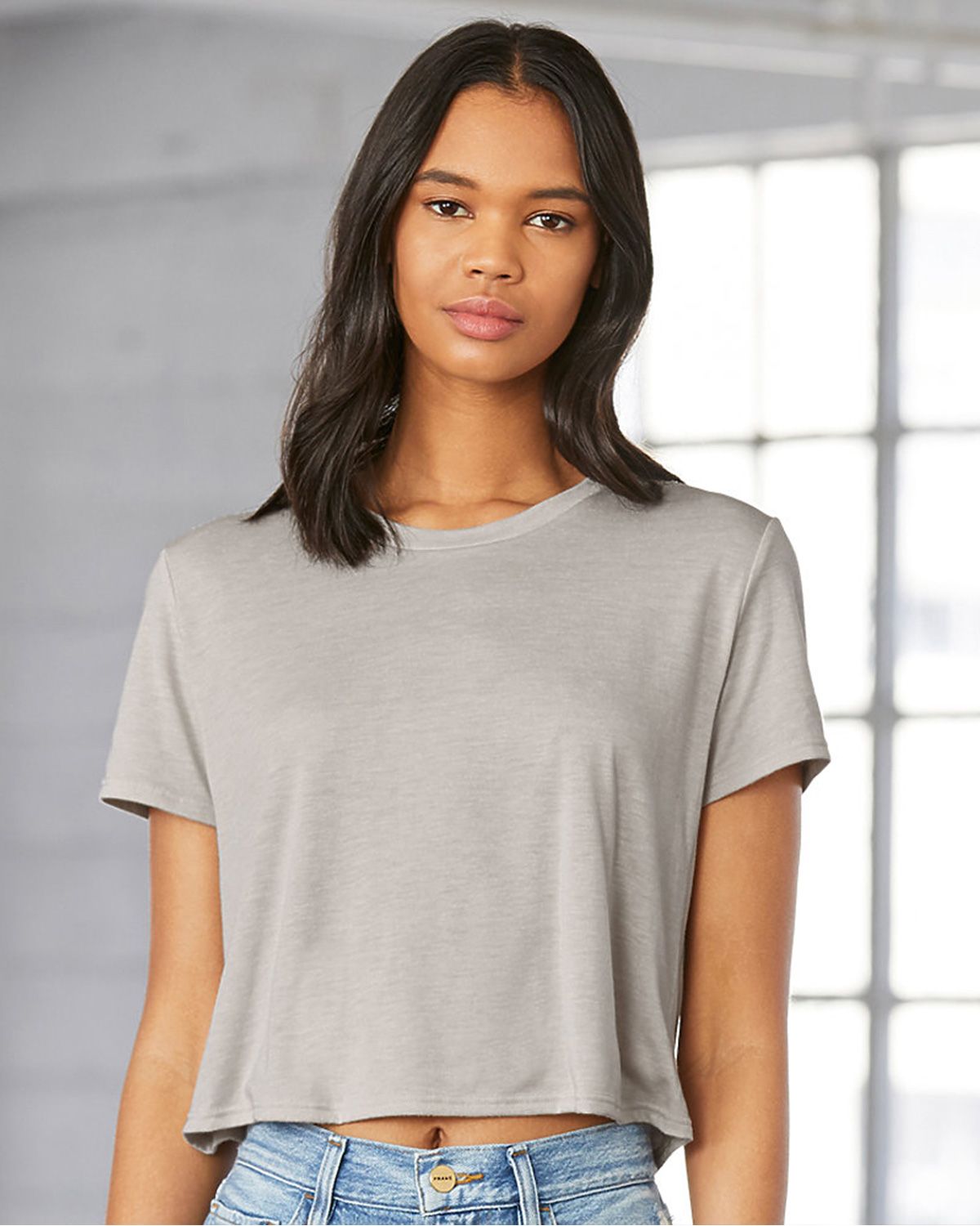 Bella + Canvas B8882 Womens Flowy Cropped Tee - Free Shipping Available