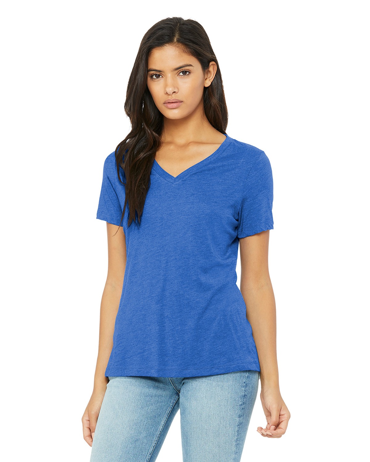 Bella + Canvas BELLA+CANVAS Women's Relaxed Jersey Short Sleeve V-Neck Tee.