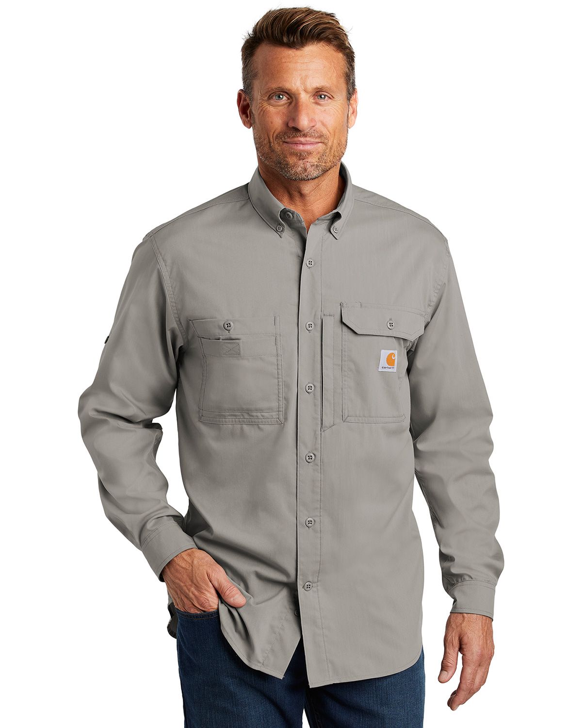 Carhartt CT102418 Force Ridgefield Solid Long Sleeve Shirt for Business ...
