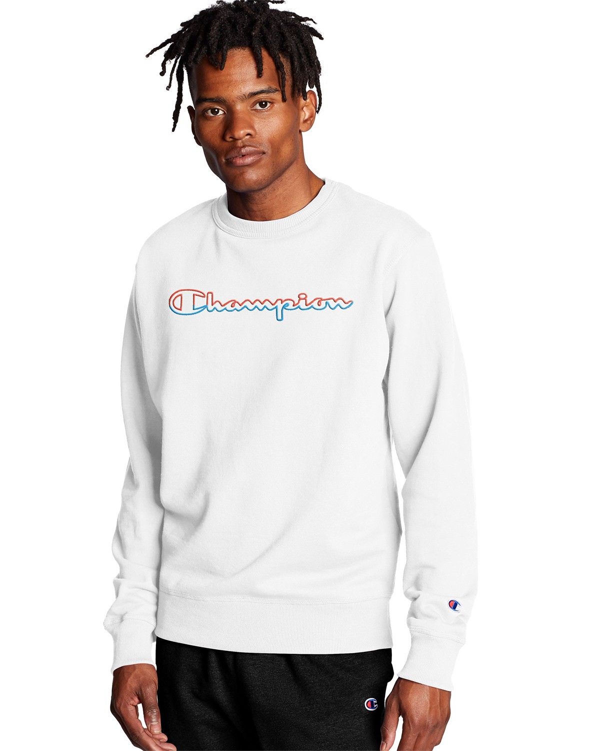 Champion GF88H Y08126 Powerblend Crew, Split Script Logo - Free ...