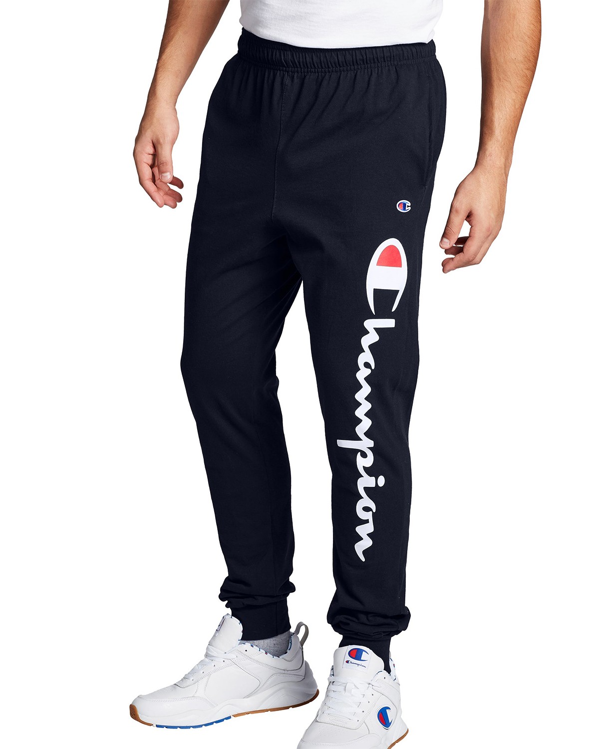 Champion GP08H Y07234 Men's Classic Jersey Joggers, Vertical Script ...