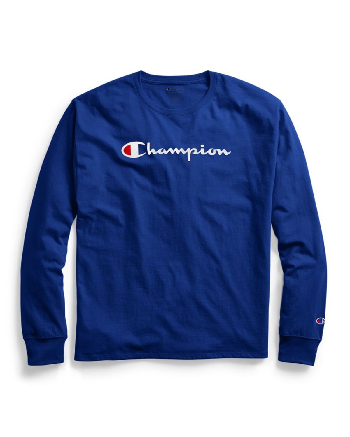 Champion GT78H Y07718 Mens Classic Jersey Long-Sleeve Tee; Script Logo