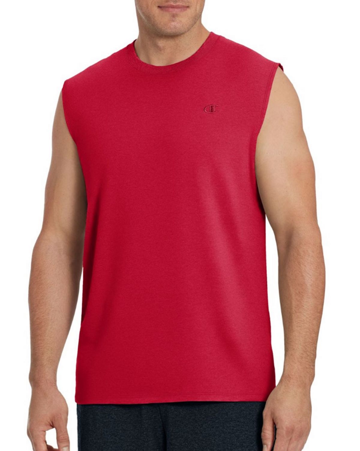 Champion Mens Jersey Atheltic Fit Muscle Tee Classic Cotton T-Shirt Sleeveless