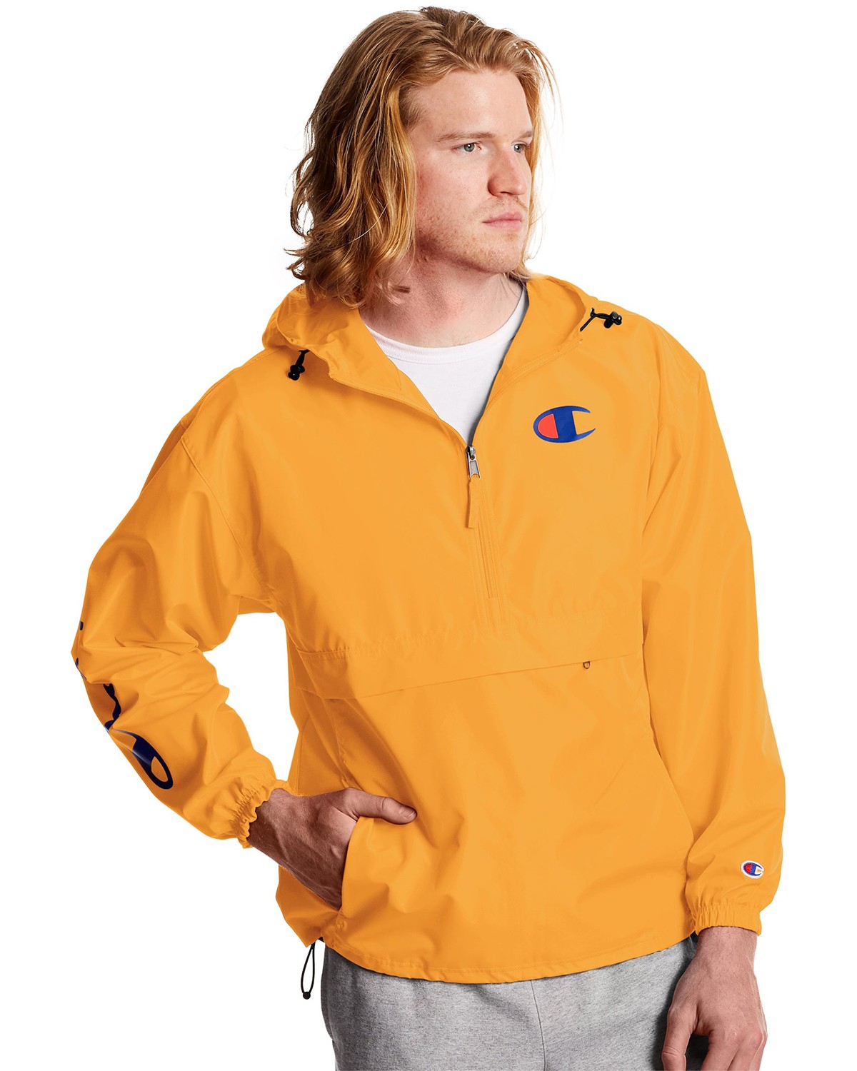 Champion V1012 550743 Packable Jacket, C Logo - Free Shipping Available