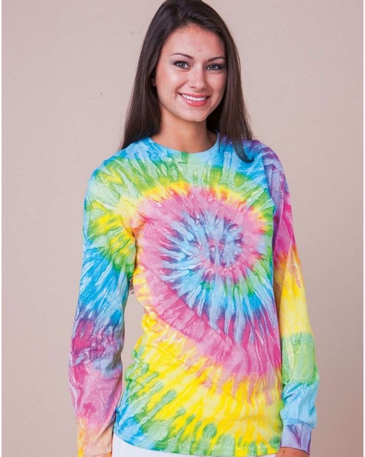 Colortone T2001 Multi Color Tie Dye Adult Long Sleeve