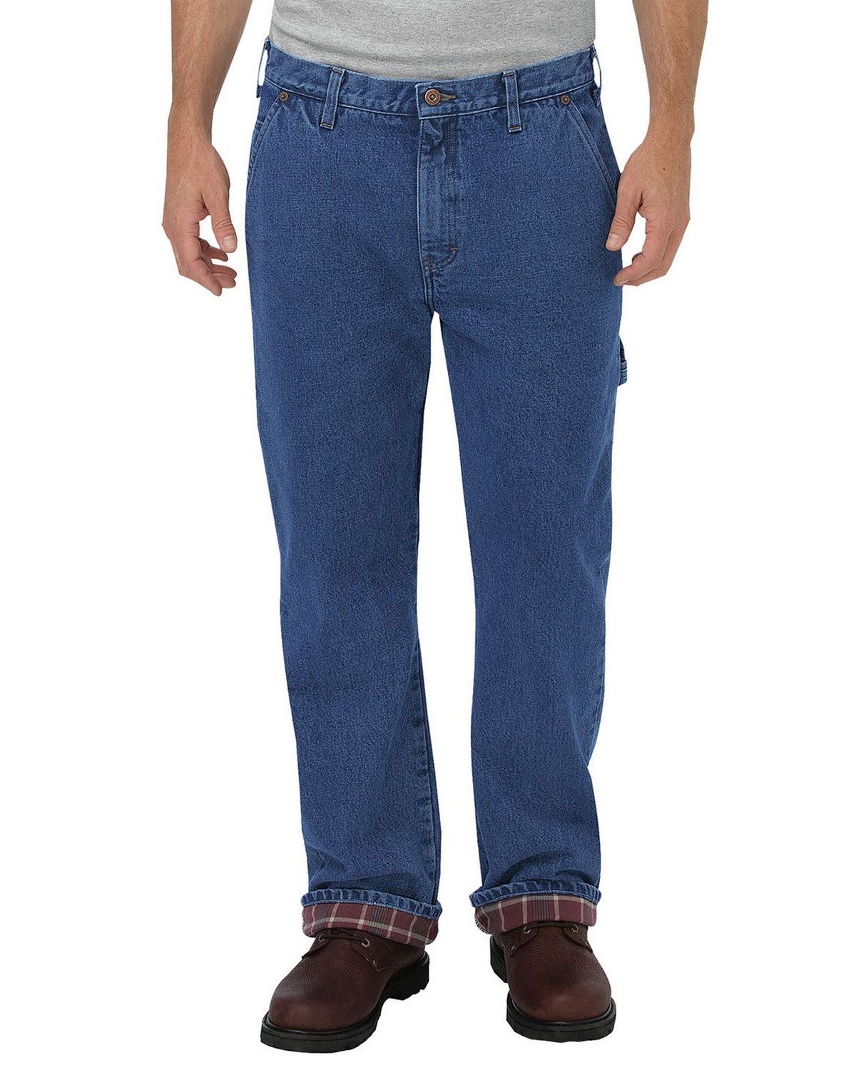 Dickies DU227 Mens Relaxed Fit Straight-Leg Flannel-Lined Carpenter ...