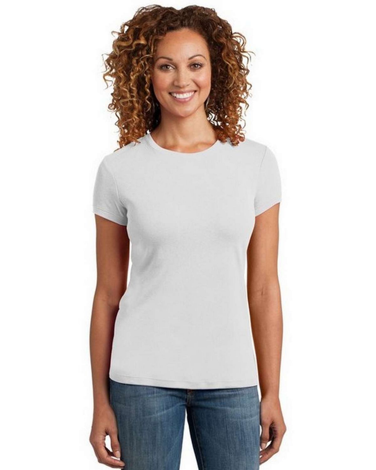 District Dm400 Ladies Mini Rib Crew Tee - Shop At Apparelnbags.com