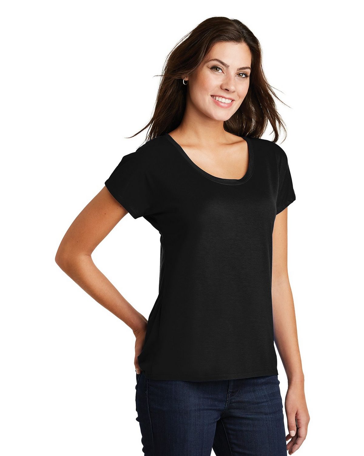 District DM412 Ladies Drapey Dolman Tee - Shop at ApparelnBags.com