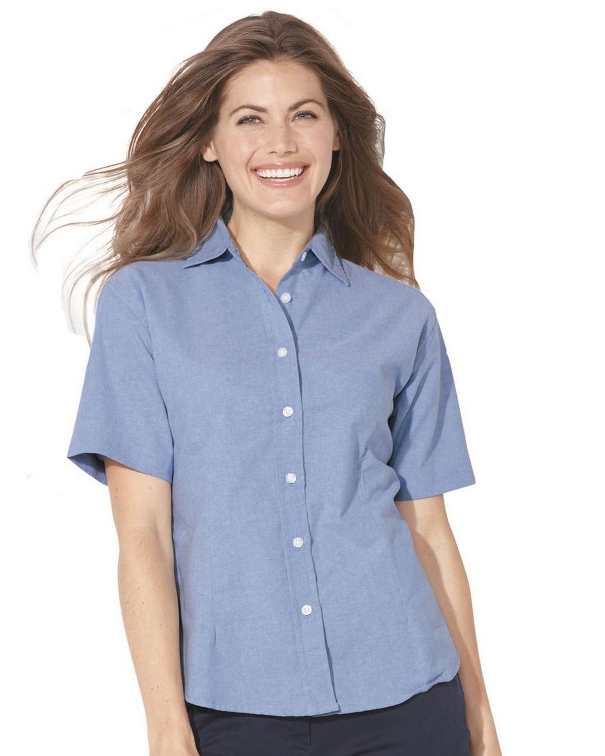 Featherlite 5231 Womens Short Sleeve Stain Resistant Oxford Shirt