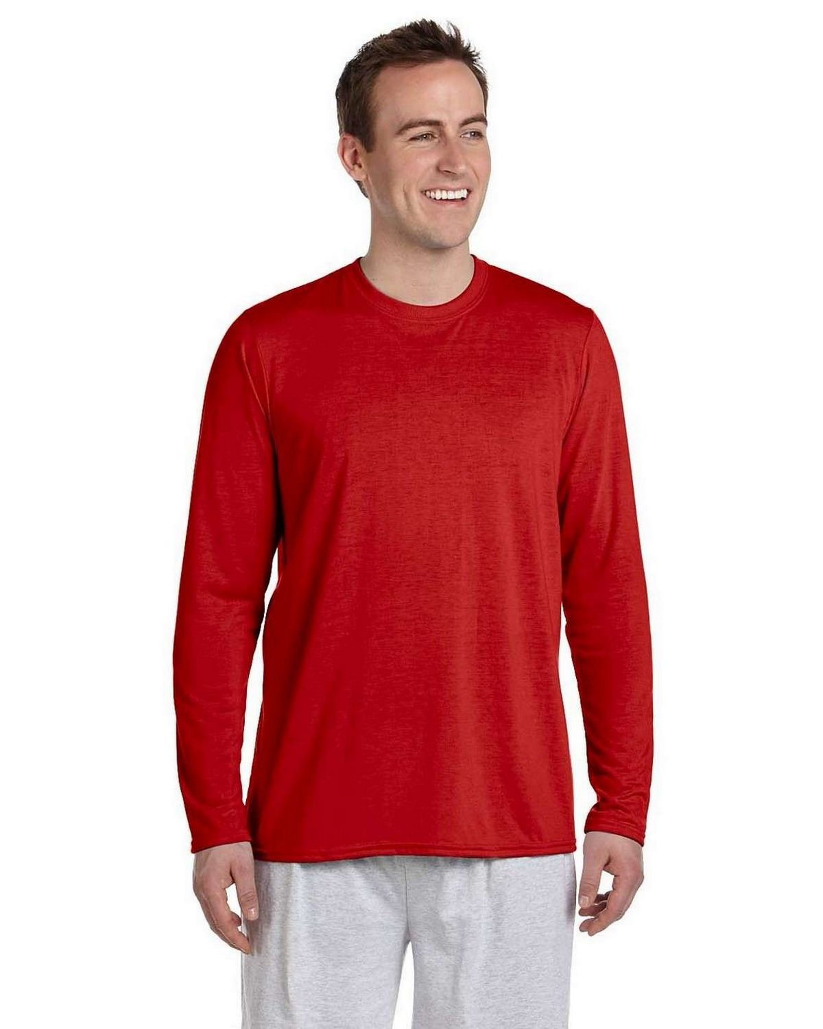 Gildan G424 Gildan G424 Men S Performance Long Sleeve T Shirt   Gildan G424 