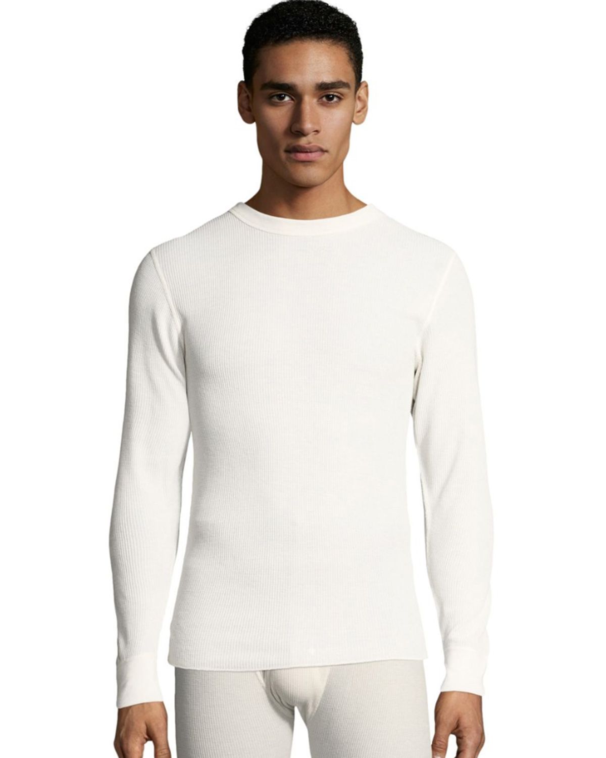 Hanes 125439 Mens Waffle Knit Thermal Crewneck