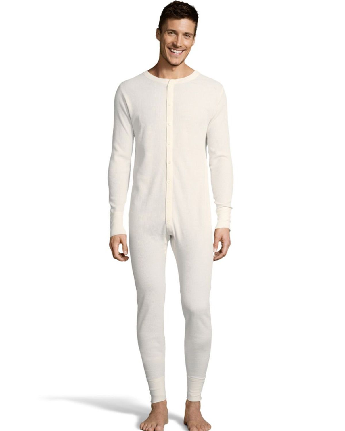 Hanes 125447 Mens Solid Waffle Knit Thermal Union Suit