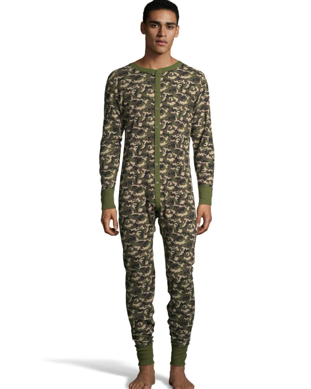 Hanes 125449 Mens Big and Tall Camo Waffle Knit Thermal Union Suit