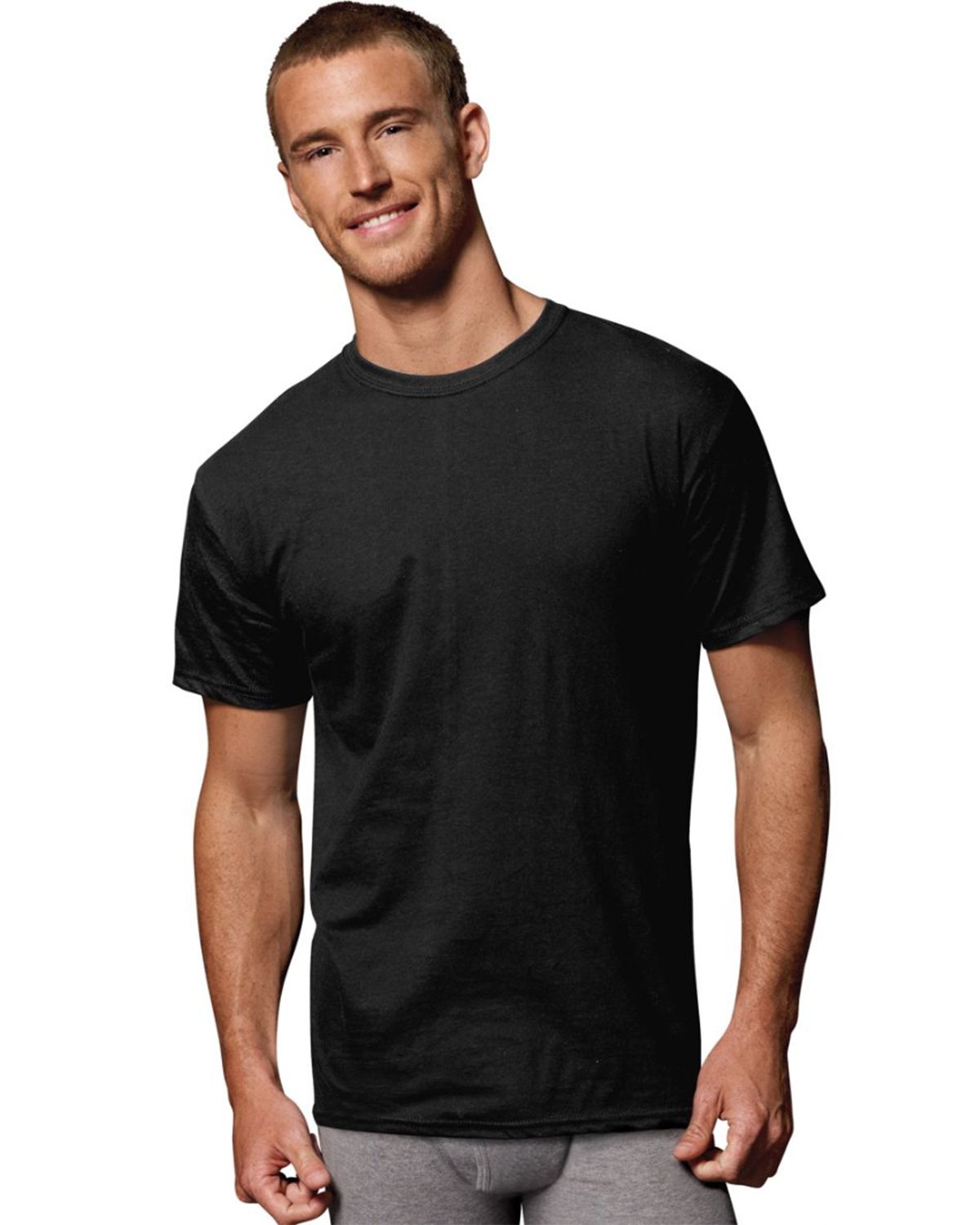 Hanes 2165T5 Men's FreshIQ ComfortSoft Dyed Black/Grey T-Shirt 5-Pack