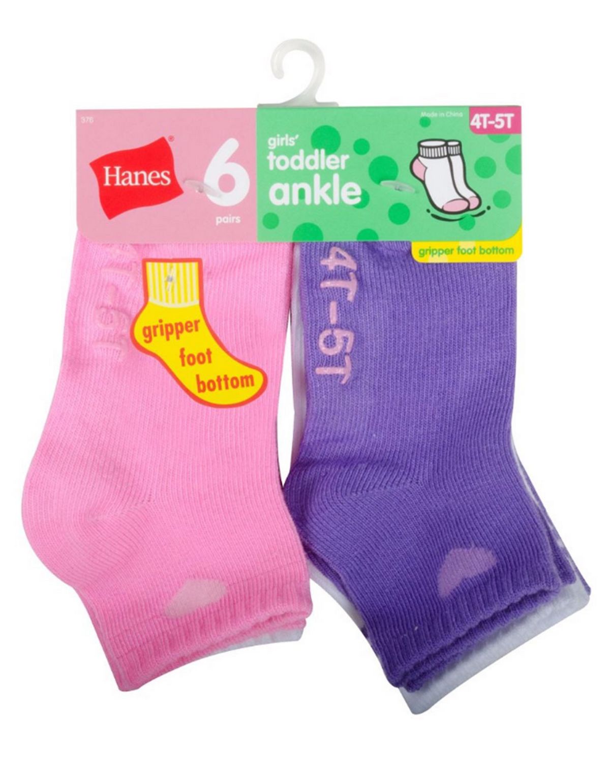 Hanes 37T6 Infant Girls Ankle Socks 6-Pack