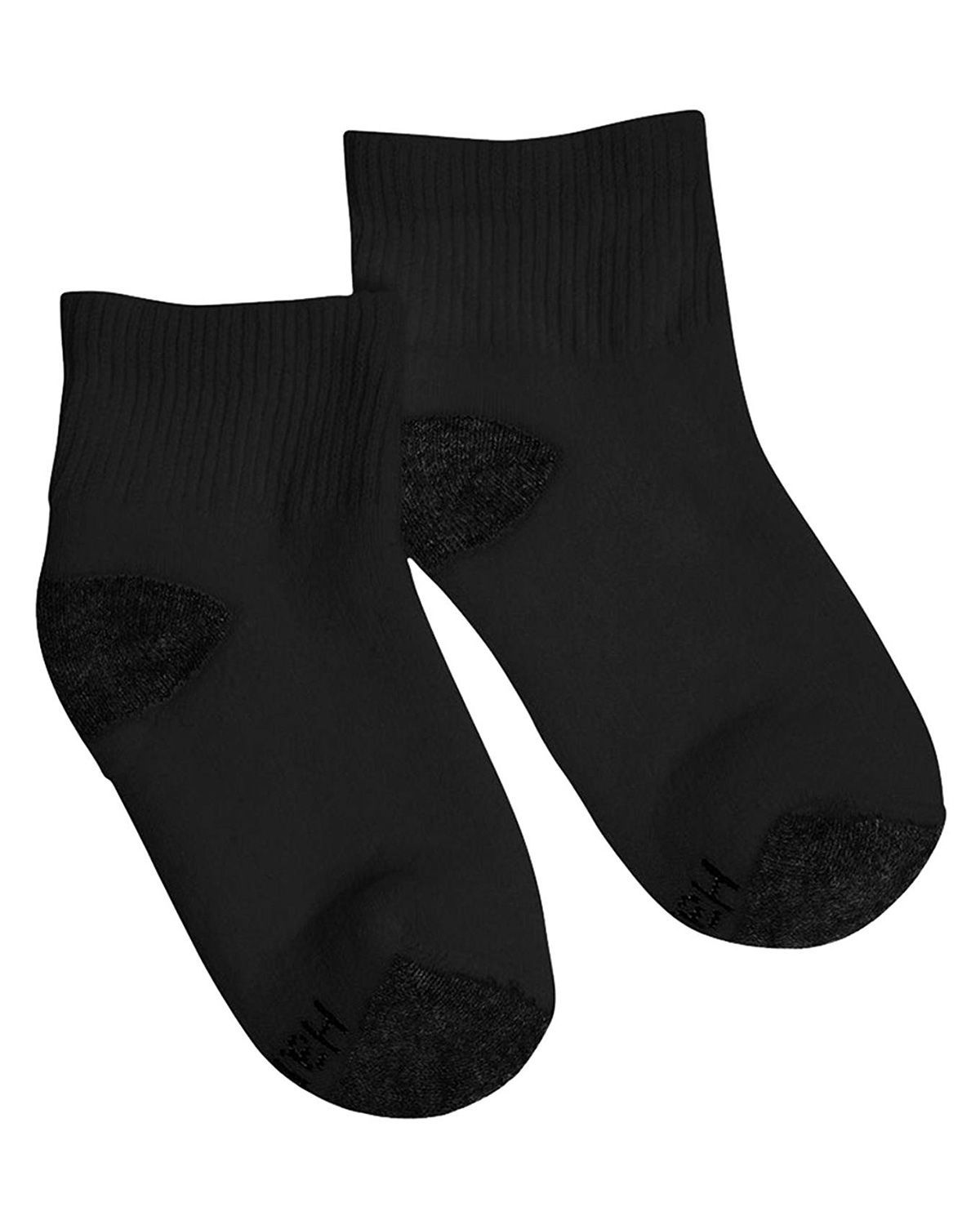 Hanes 432BP6 Boys Ankle ComfortBlend Assorted Black Socks 6-Pack