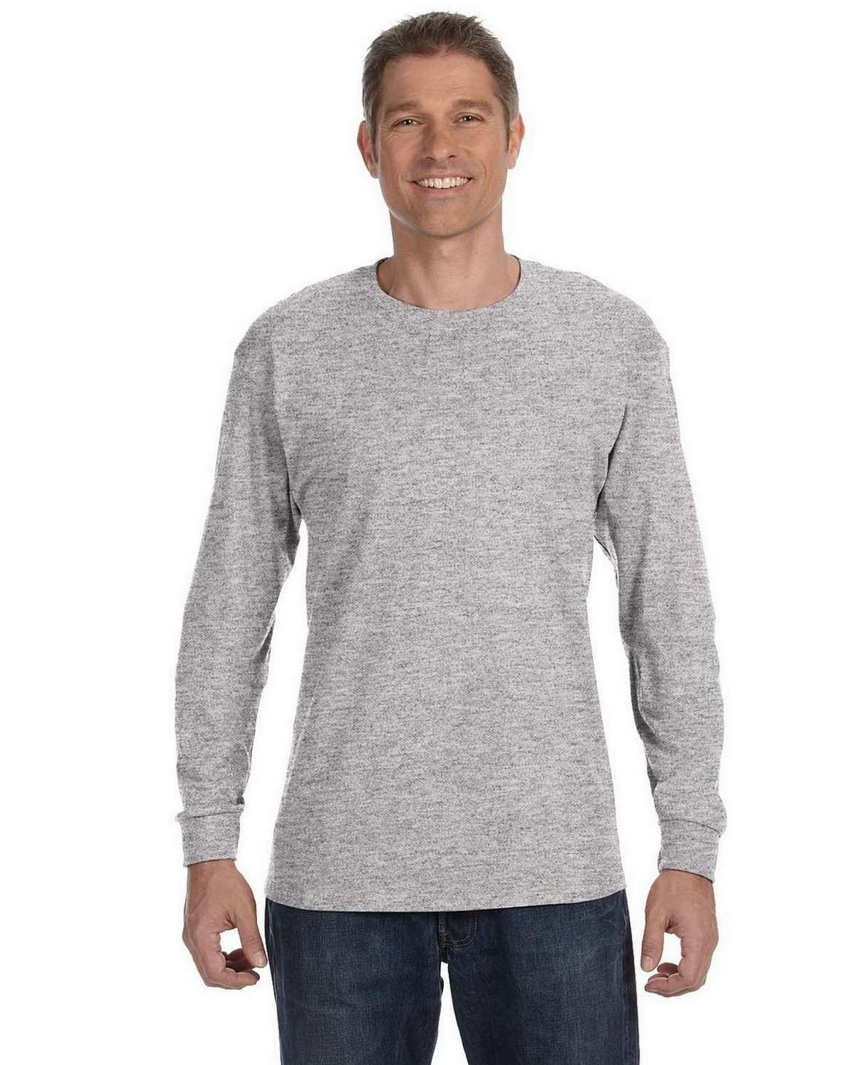Hanes 5586 Tagless Long Sleeve T Shirt - Shop at ApparelnBags.com