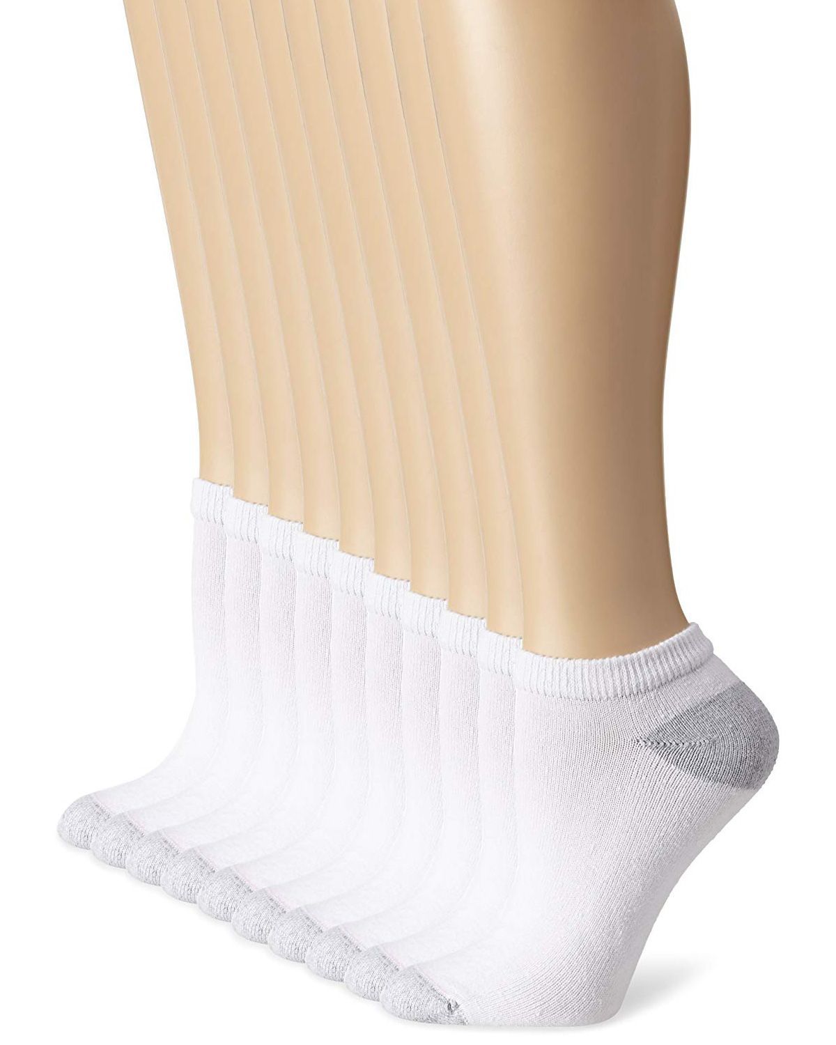 Hanes 680P10 Cushioned Womens Low-Cut Athletic Socks 10-Pack