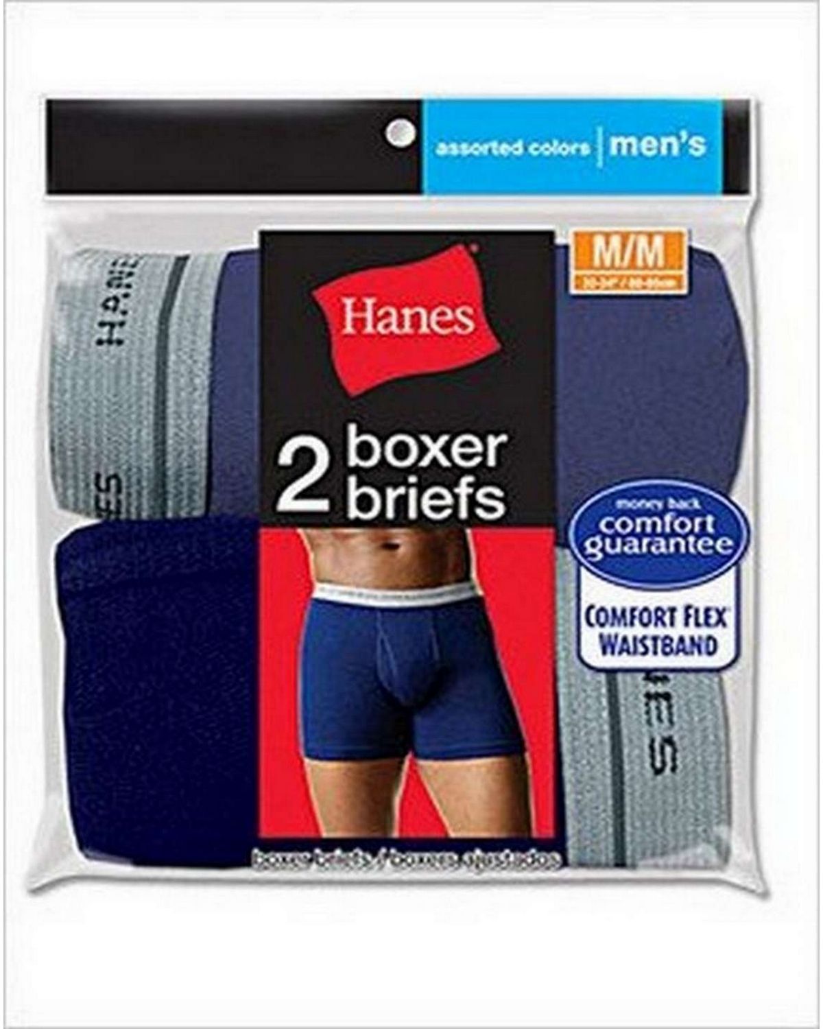 Hanes 7349VT Mens Assorted Blues Boxer Brief (Pack of 2)