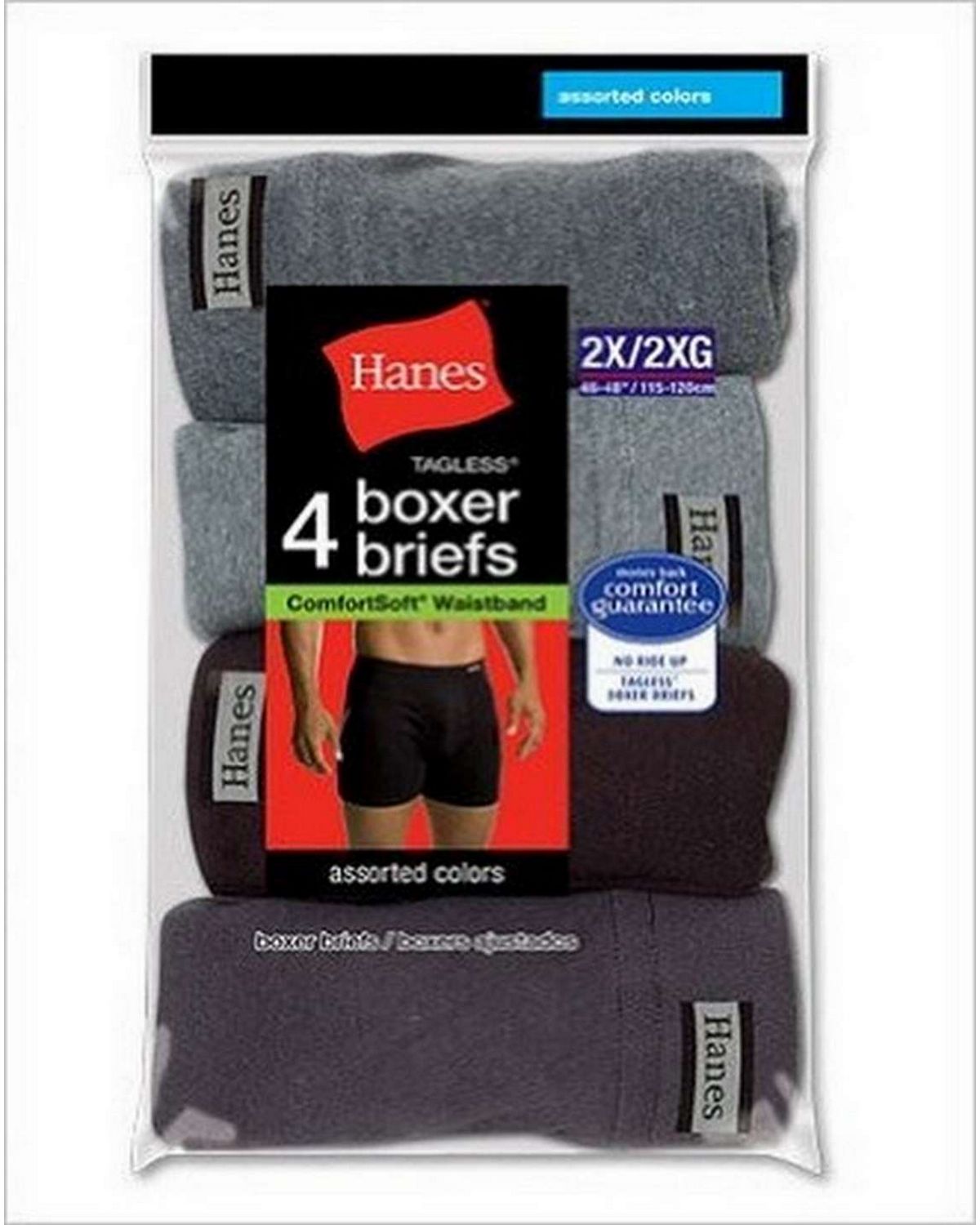 Hanes 7460P4B Mens ComfortSoft Boxer Brief (Pack of 4)