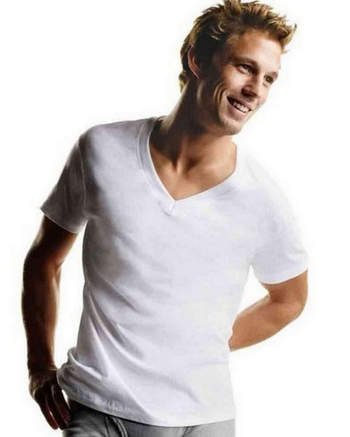 Hanes 777VP6 | Hanes 777VP6 Men's V Neck Undershirt 6 Pack